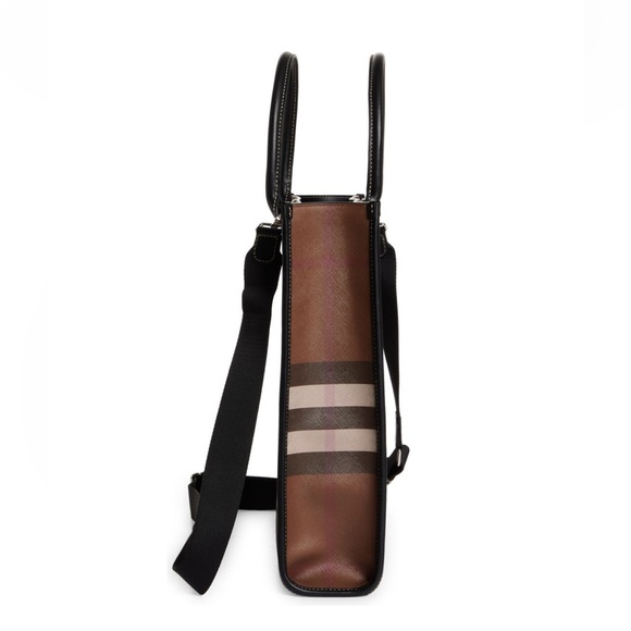 Burberry Denny Slim E-Check Canvas Tote, NEW - Picture 5 of 17